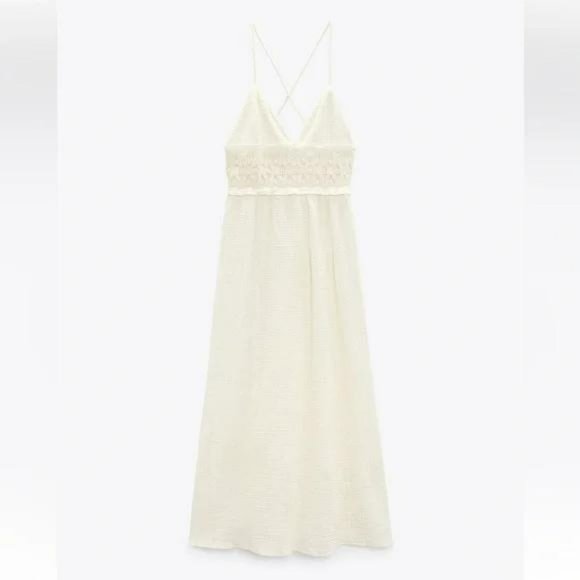 ZARA CROCHET WAIST MIDI DRESS - Picture 3 of 3